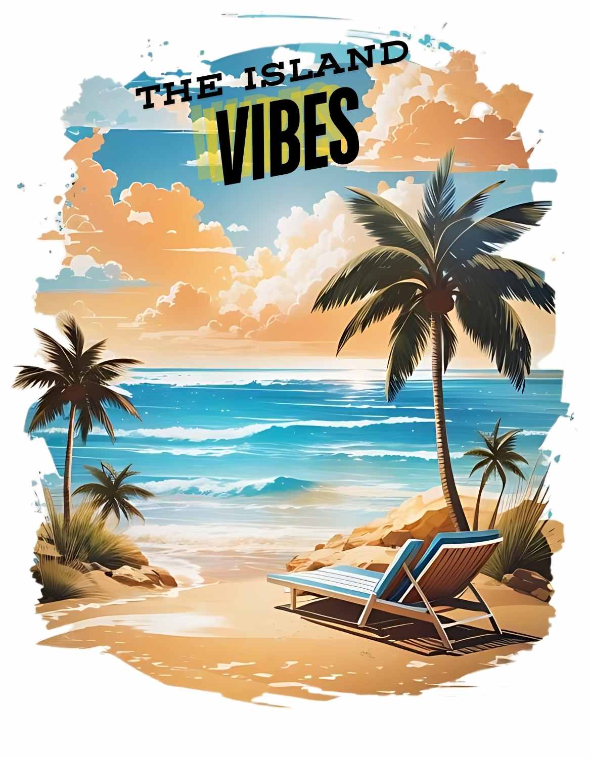 The Island Vibes Beach Graphic