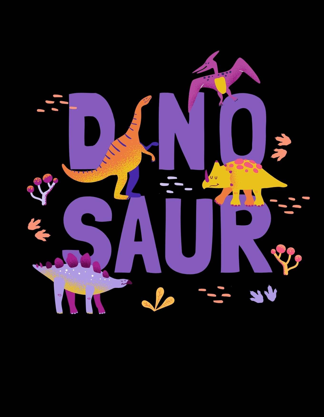 Black Dino Saur Graphic