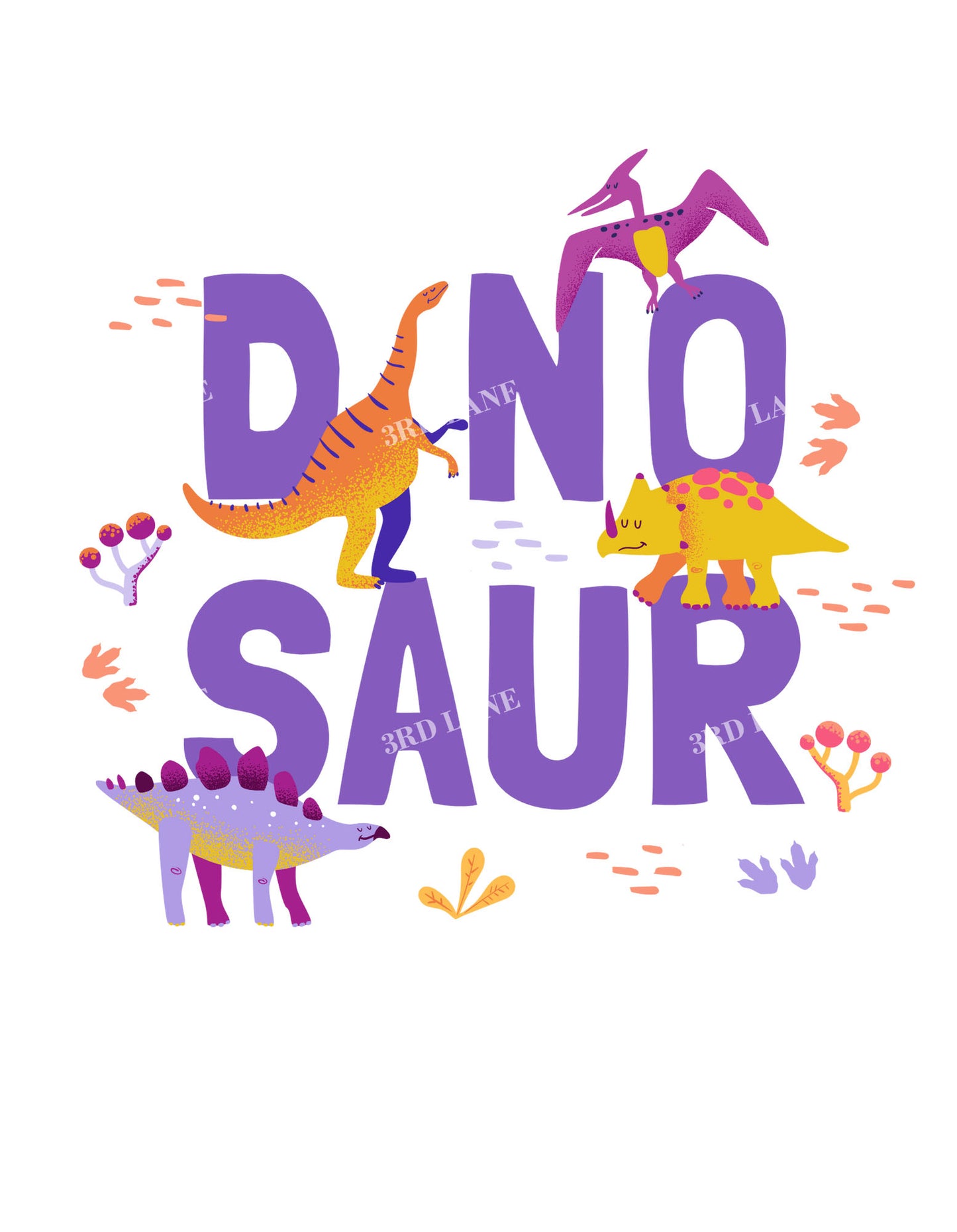 Coral Dino Saur Graphic