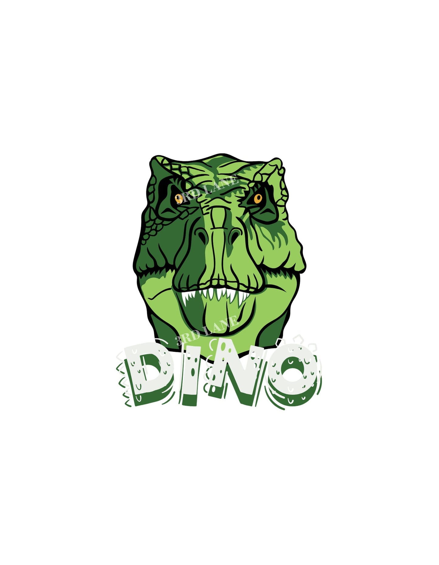 Teal Dino Face Graphic