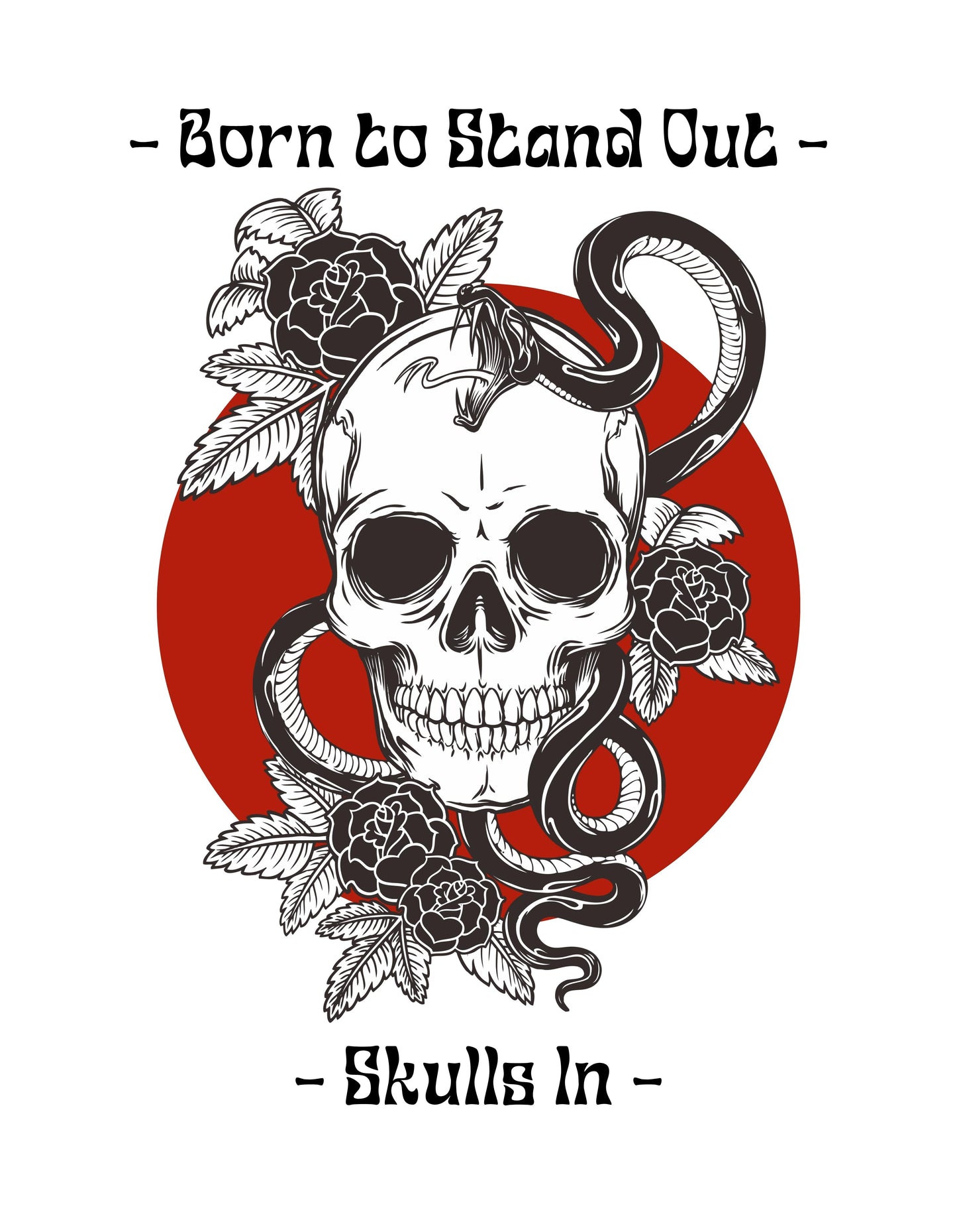 White Born to Stand Out Skull Graphic