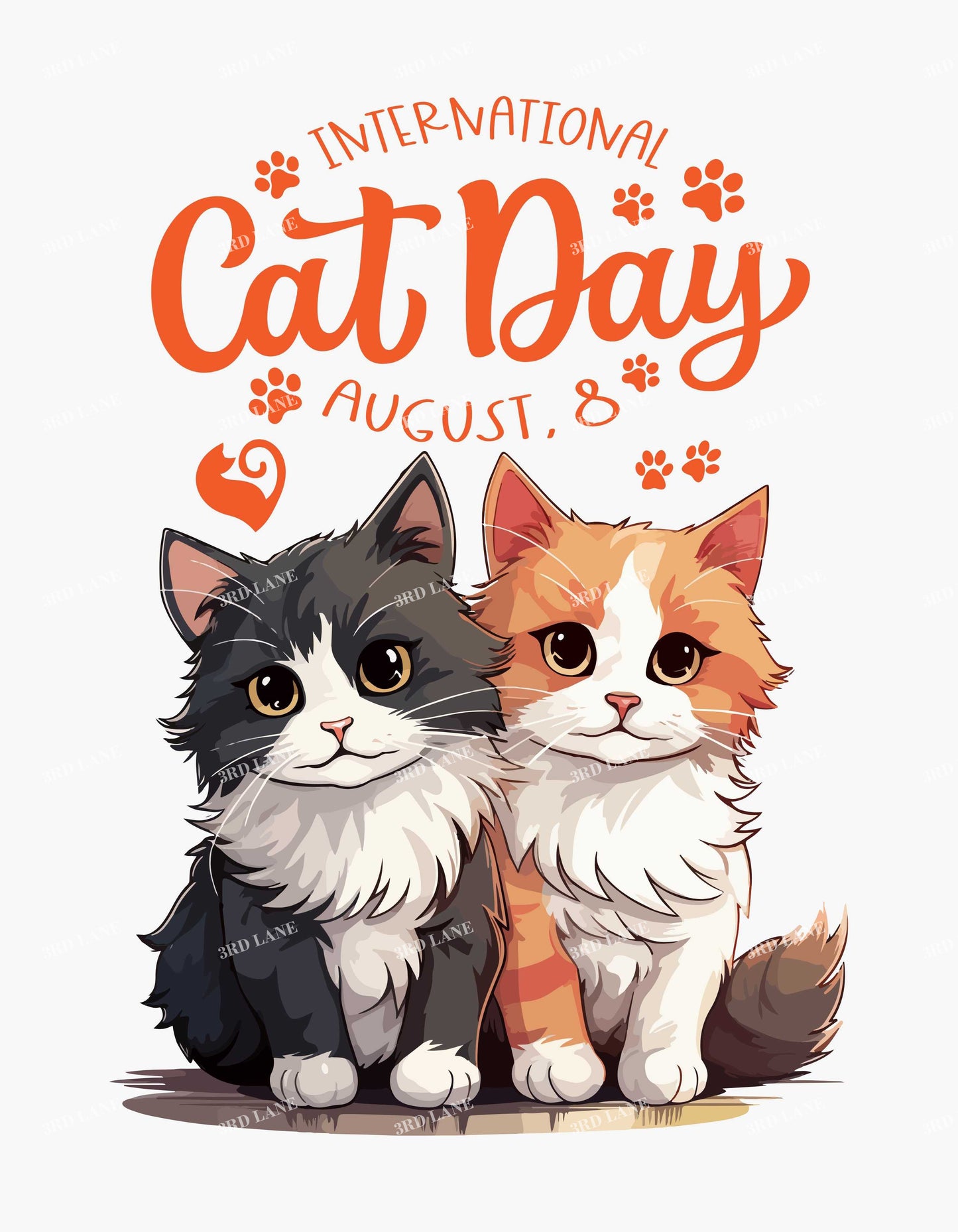 Lt Grey Marl Cat Day Graphic