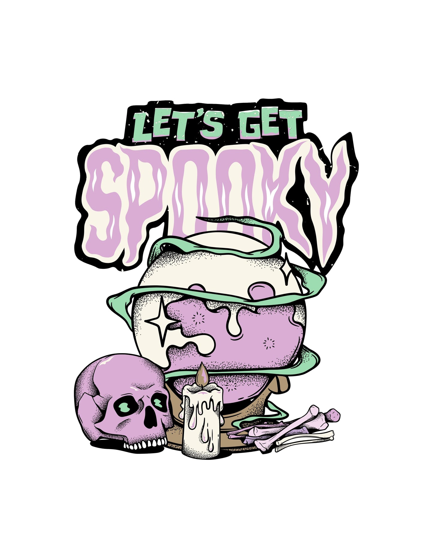 White Let's get Spooky Graphic