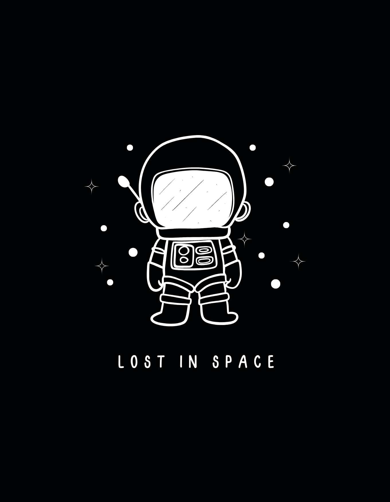 Teal Lost in Space Graphic