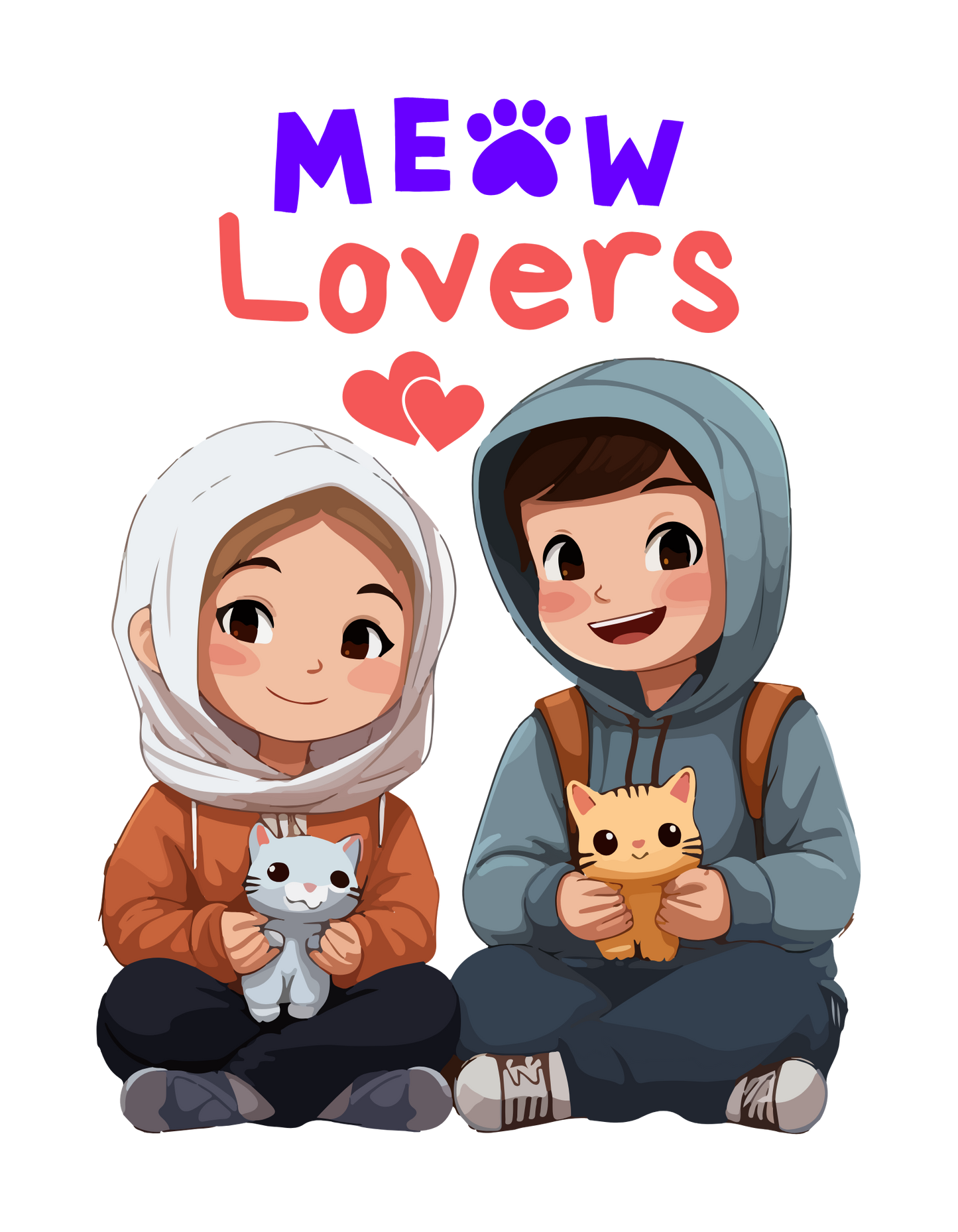 White Meow Lovers Graphic