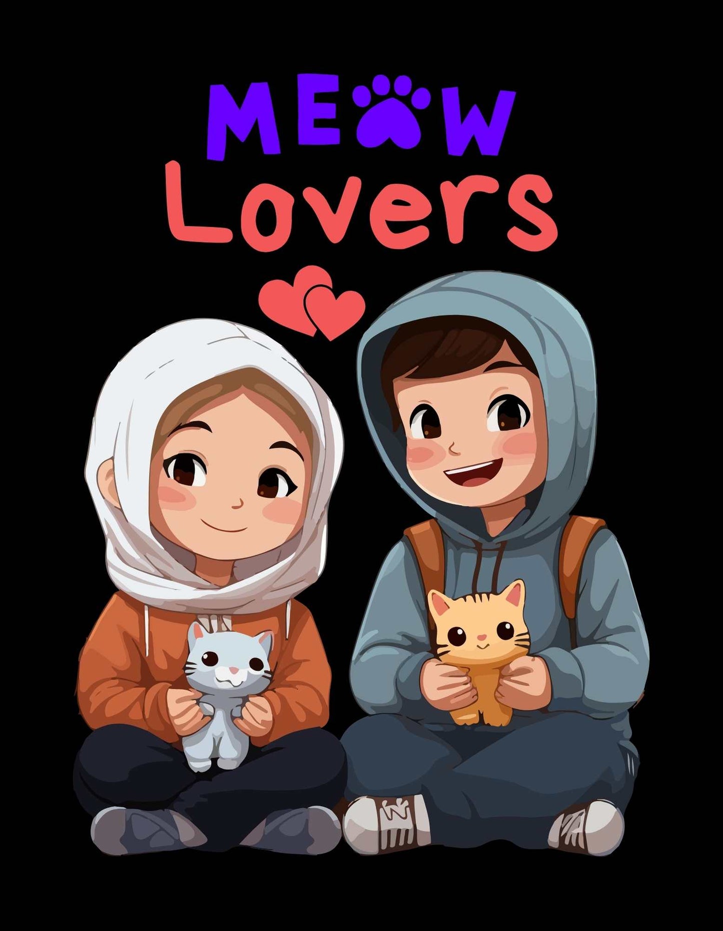 Black Meow Lovers Graphic