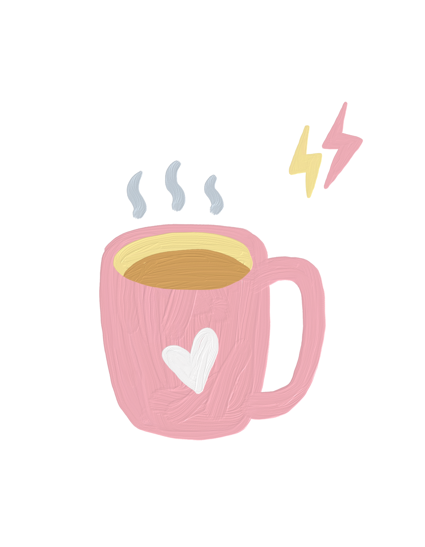 Coral Coffee Cup Graphic