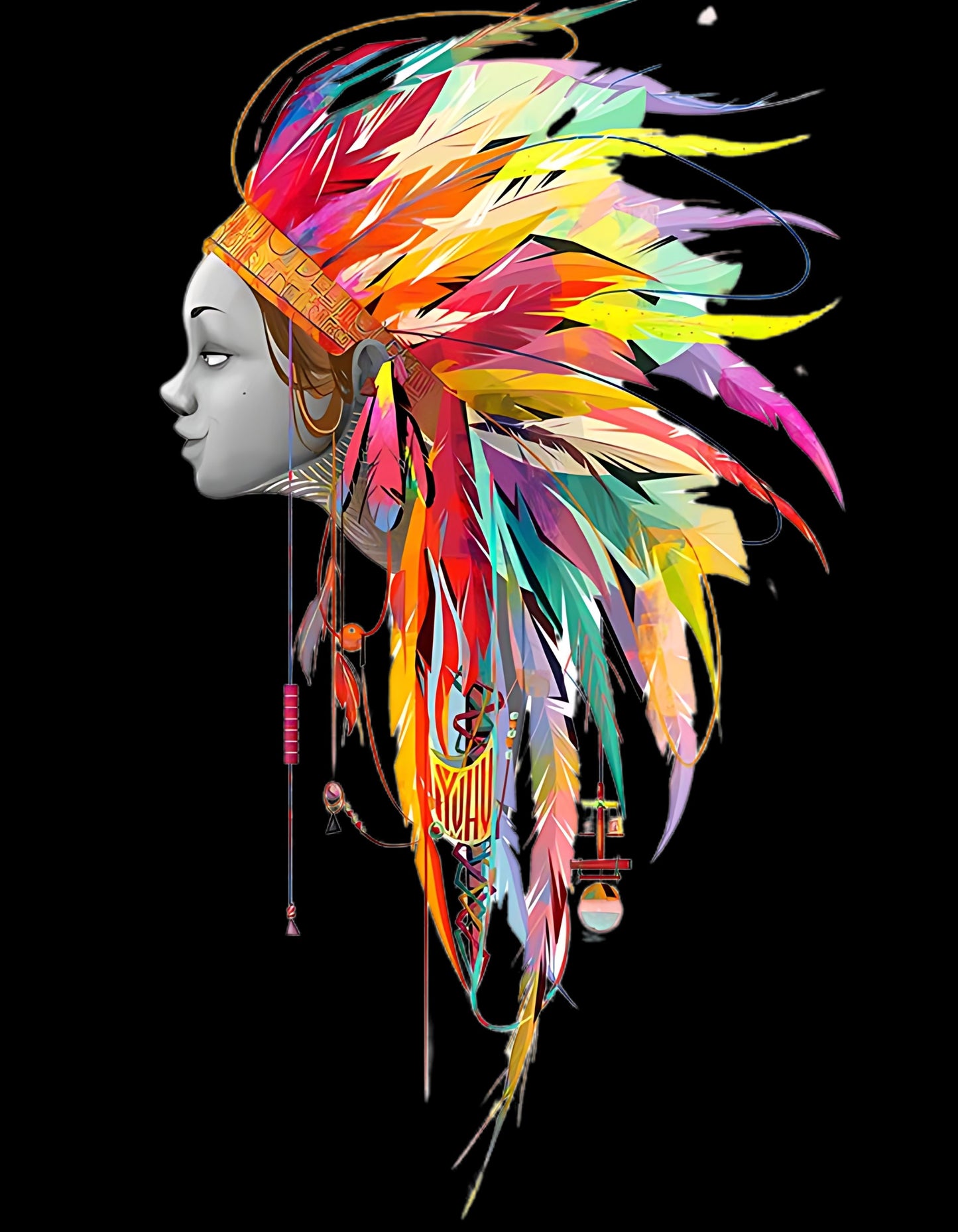 Red Indian Head Graphic