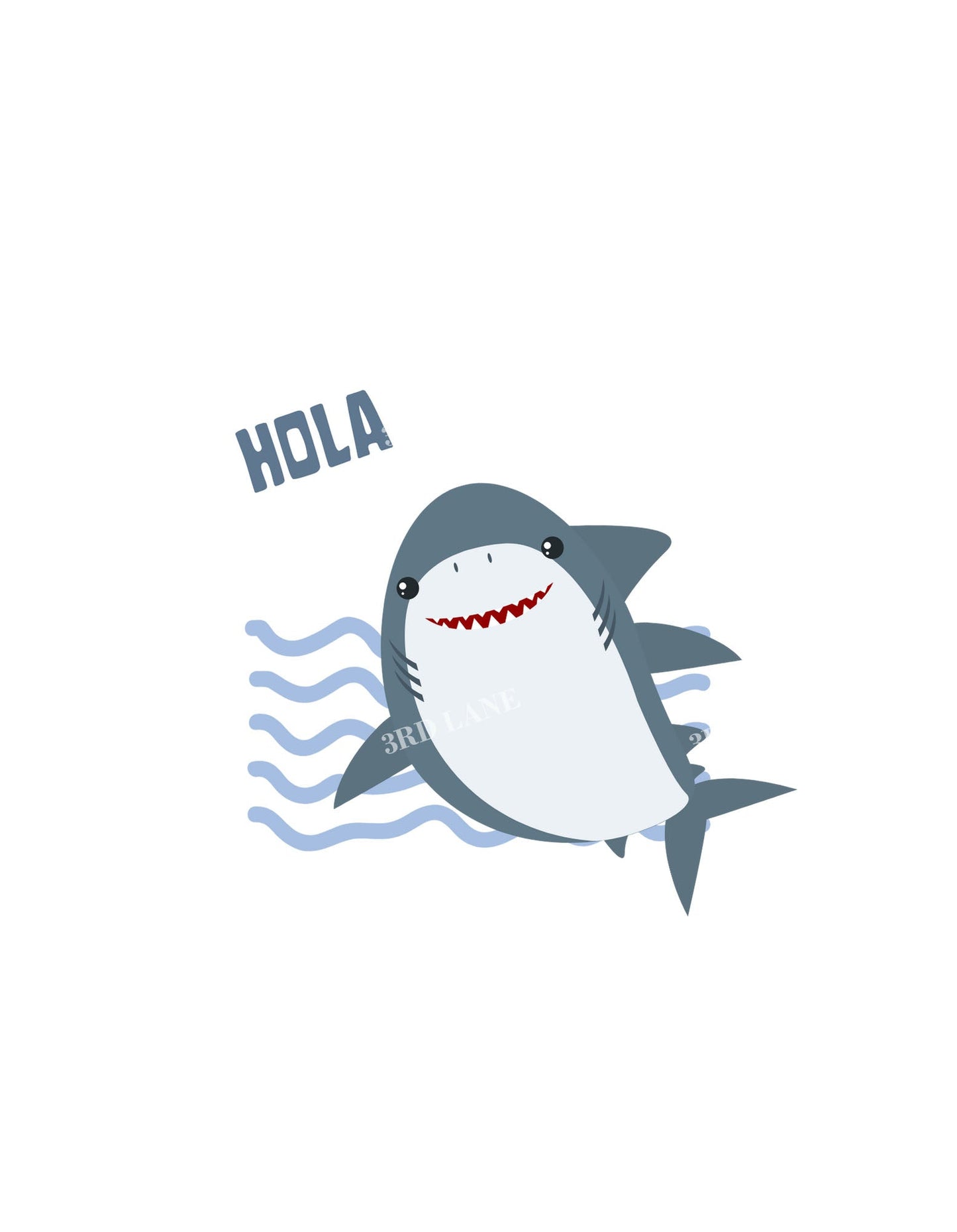 Red Hola Shark Graphic