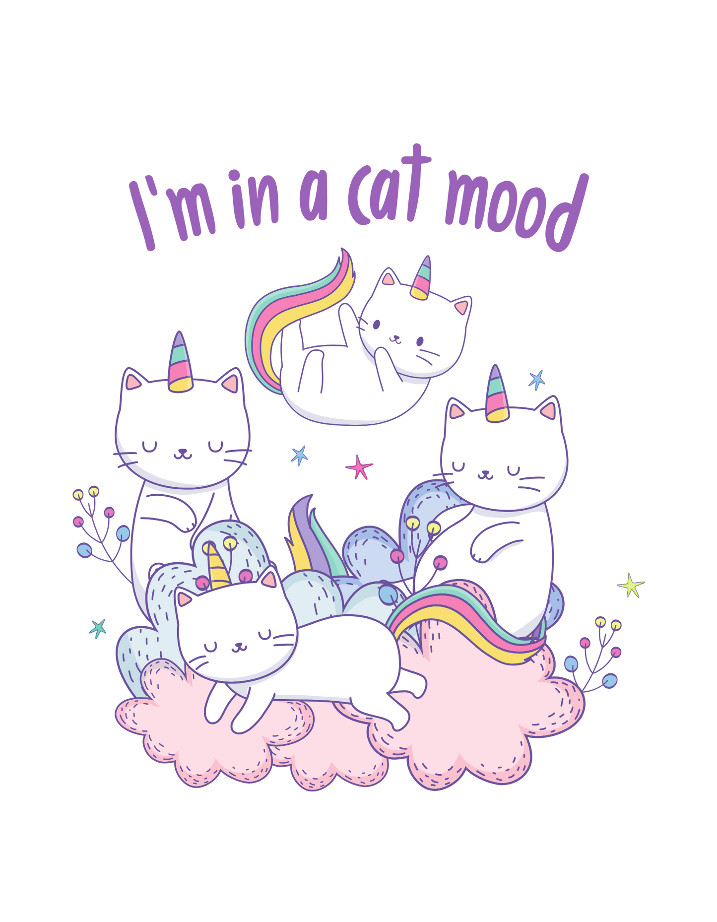 Coral I'm in Cat Mood Graphic