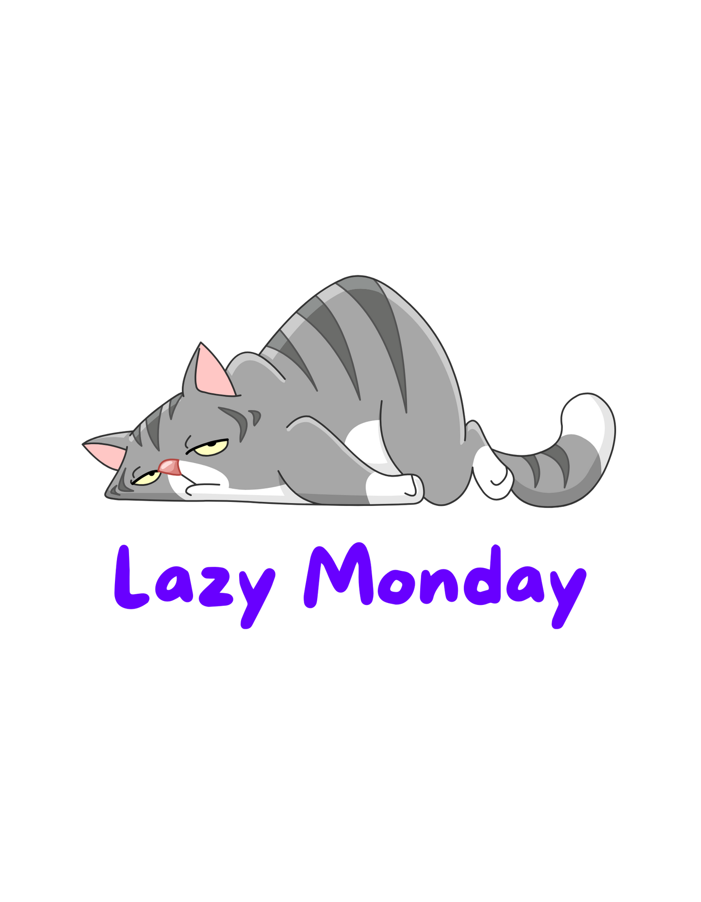 White Lazy Monday Graphic