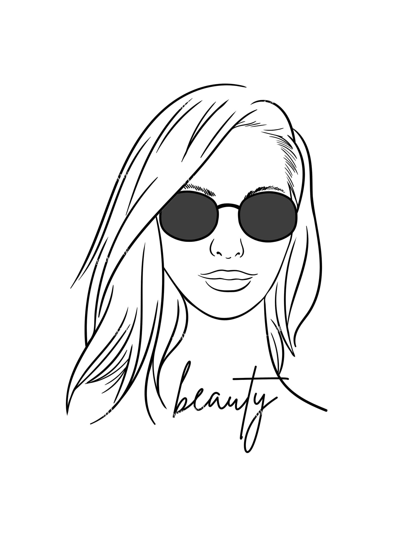 Lt Grey Marl Beauty Sketch Graphic