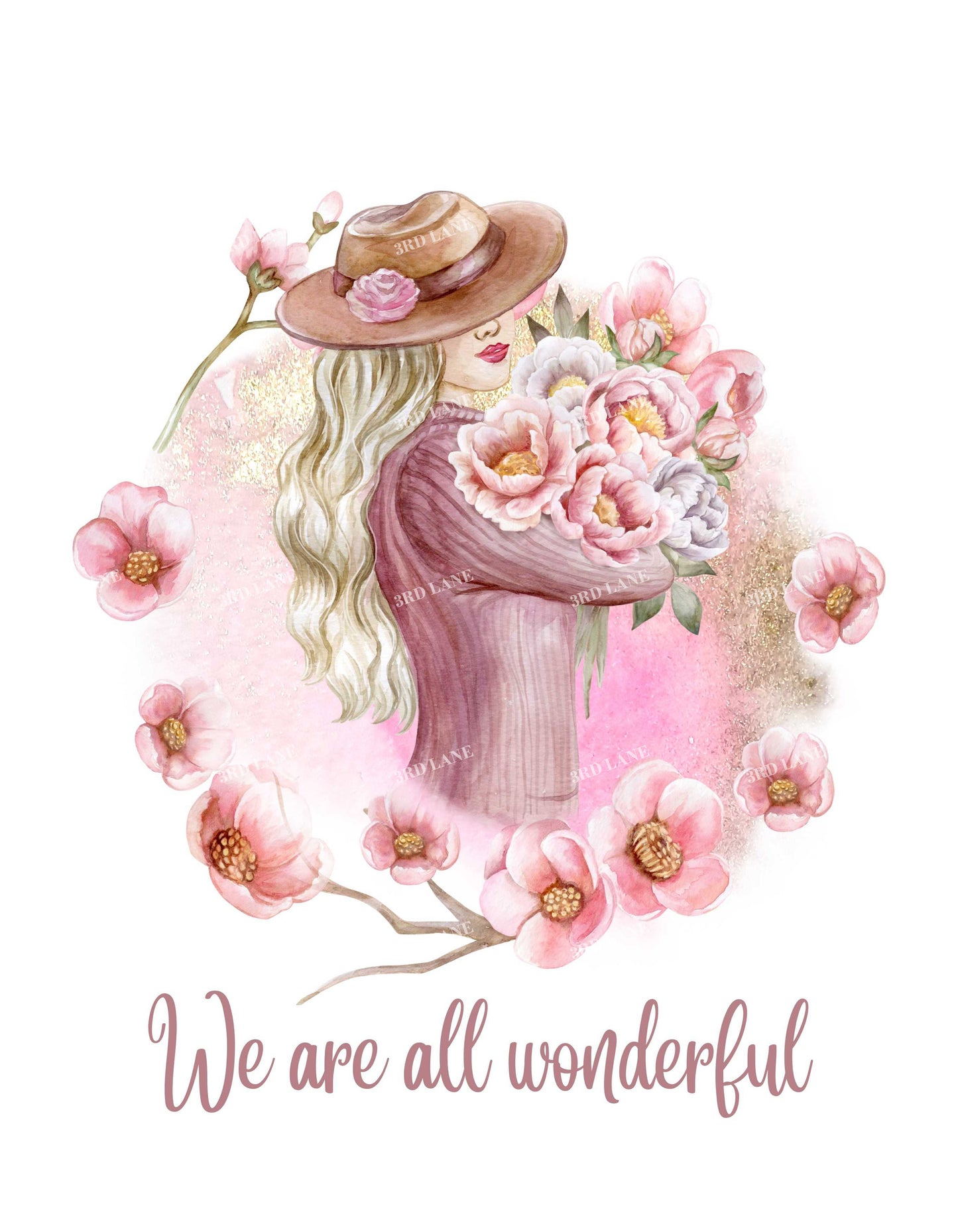 Lt Grey Marl We are All Wonderful Graphic