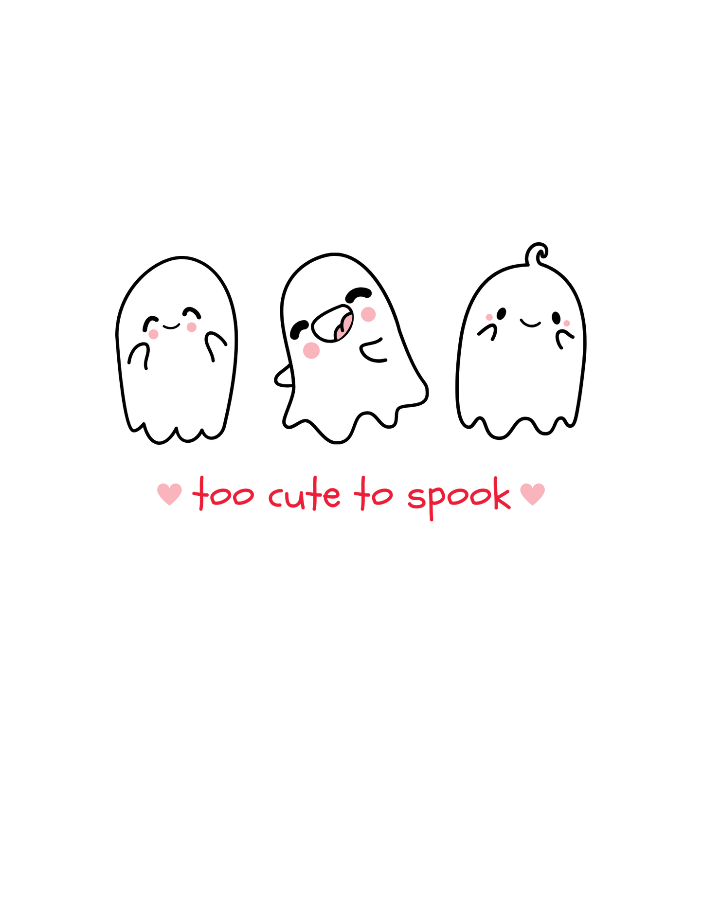 White Too Cute to Spook Graphic