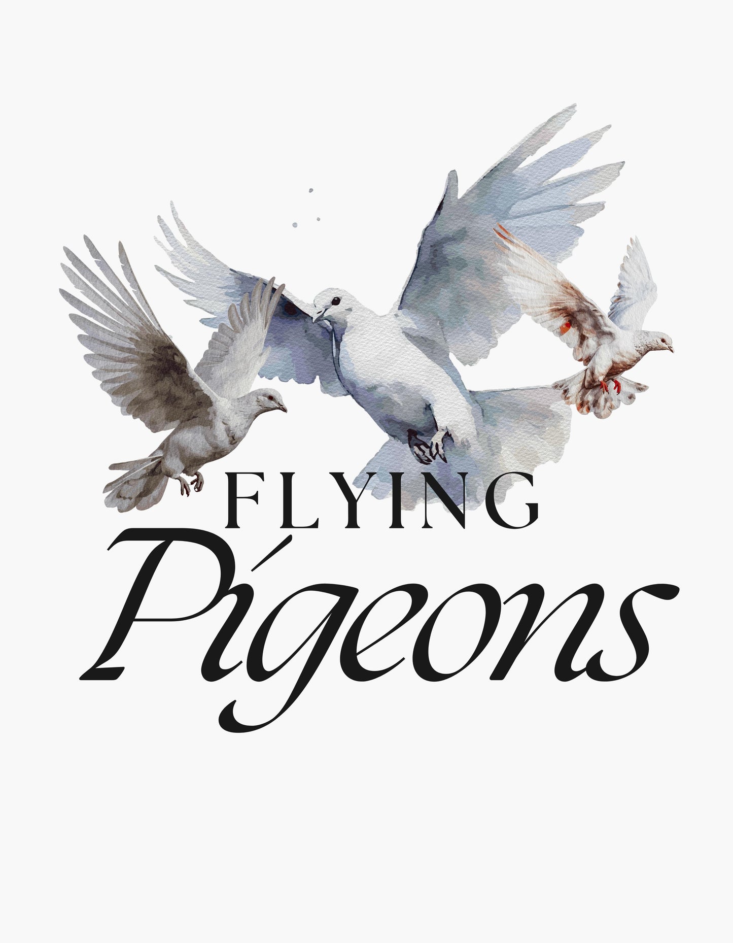 Lt Grey Marl Flying Pigeons Graphic