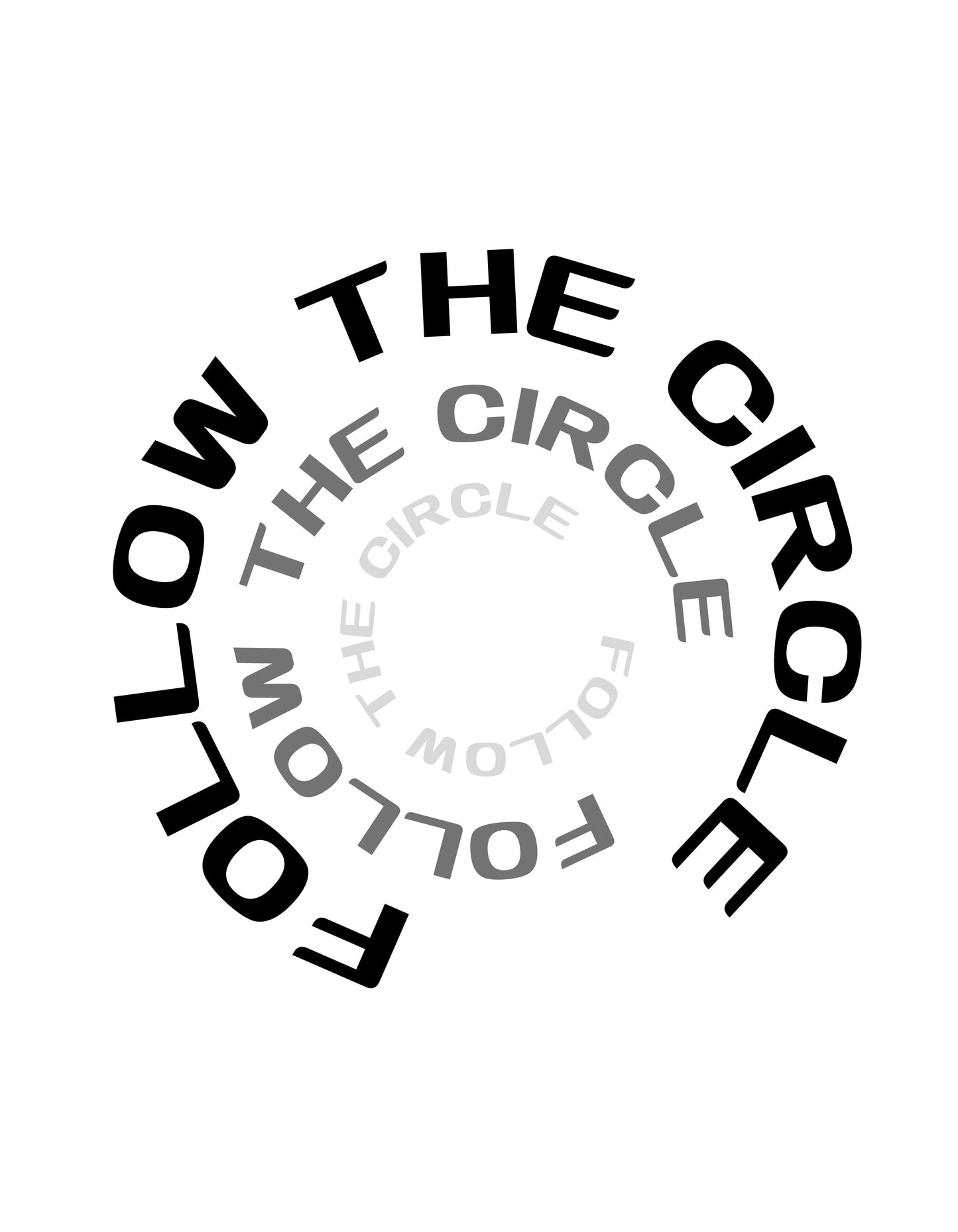 Lt Grey Marl Follow the Circle Graphic