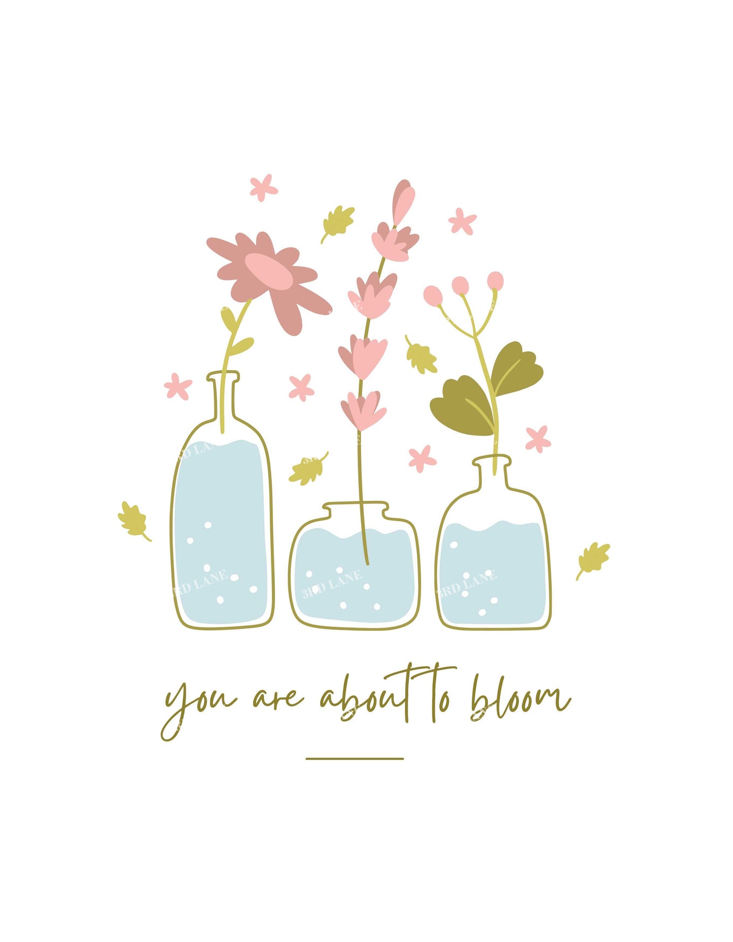 White You are About to Bloom Graphic