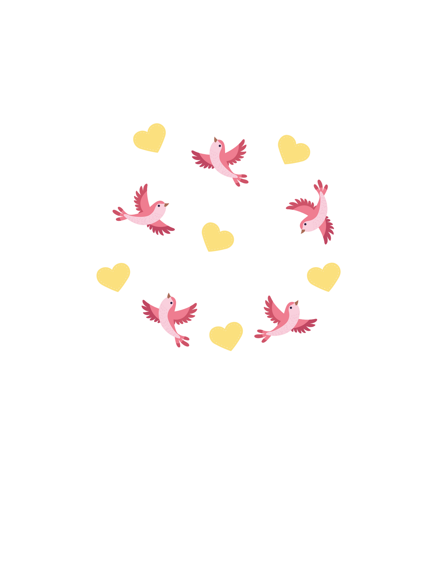 White Birds & Hearts Graphic