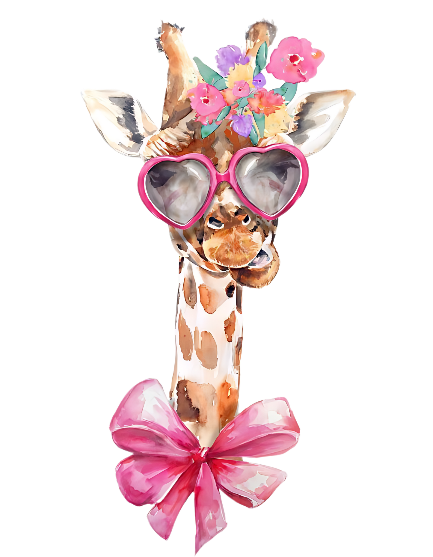 Red Cute Giraffe Graphic