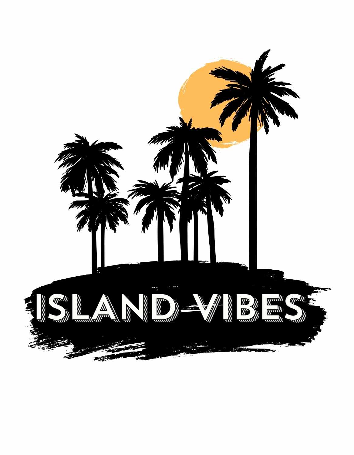 Island Vibes Coconut Tree Sunset Graphic