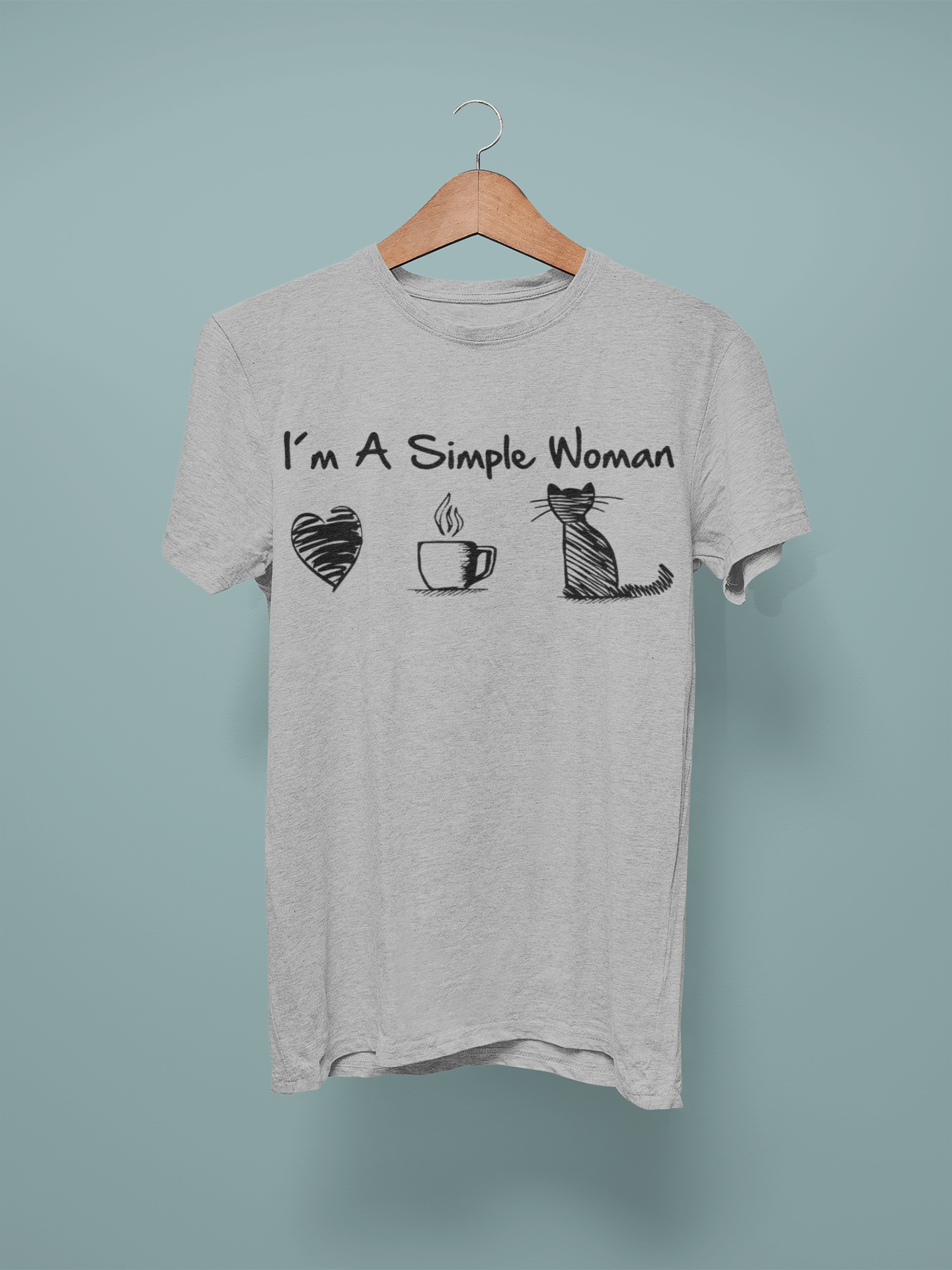 Lt Grey Marl I'm a Simple Women Graphic