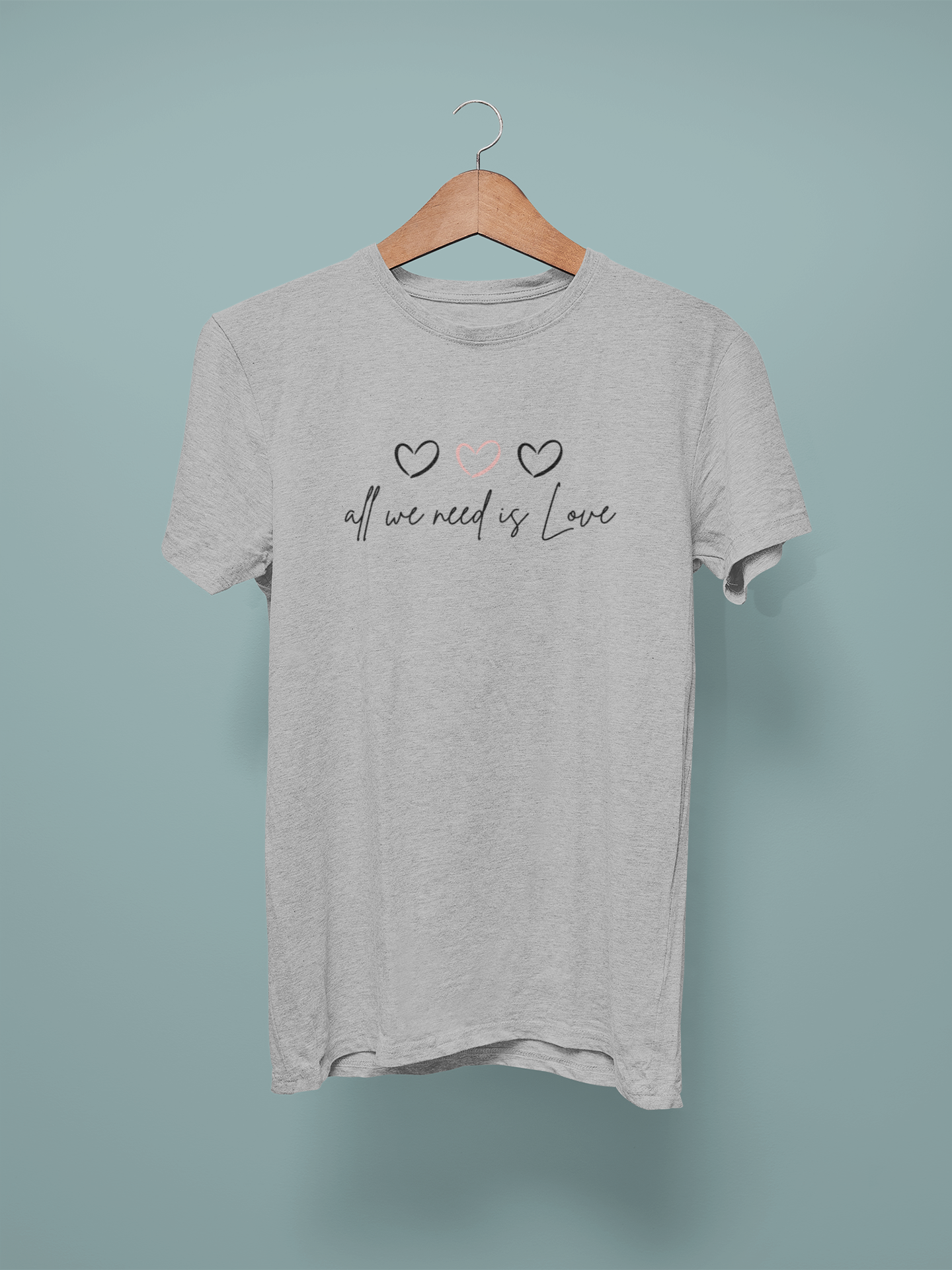 Lt Grey Marl All We Need is Love  Graphic