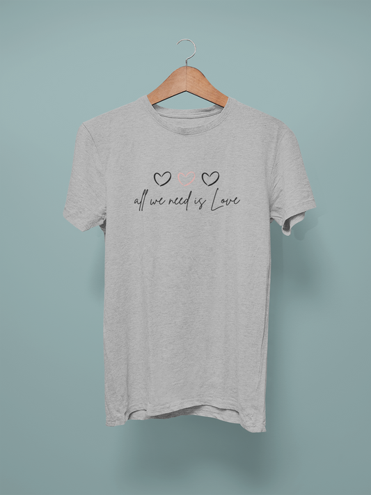 Lt Grey Marl All We Need is Love  Graphic