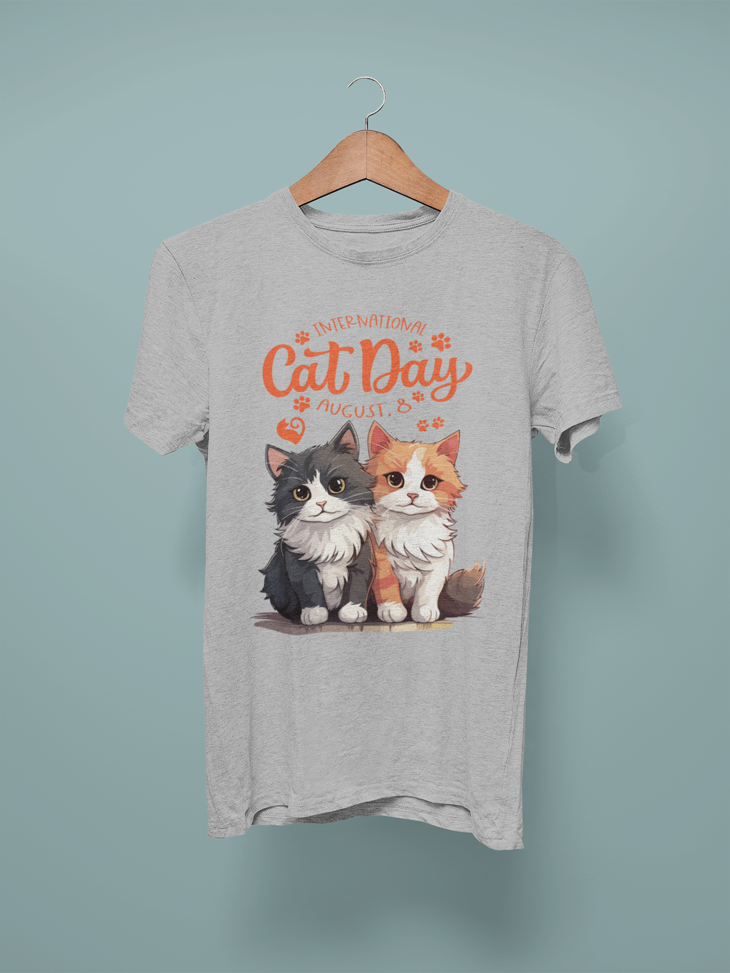 Lt Grey Marl Cat Day Graphic