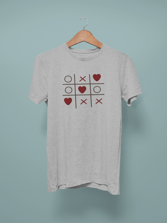 Lt Grey Marl Love Tic-Tac-Toe Graphic