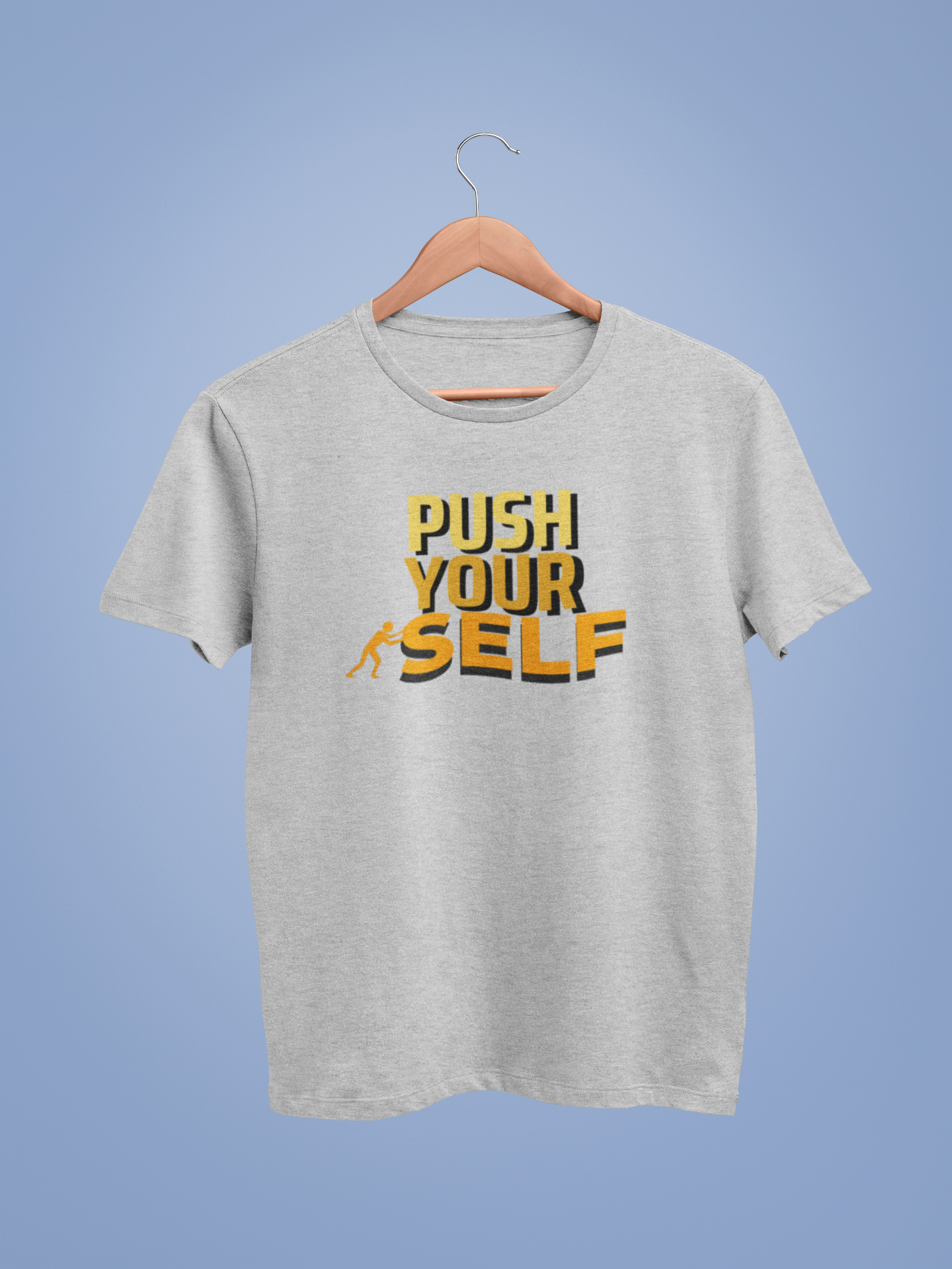 Lt Grey Marl Push Your Self Graphic