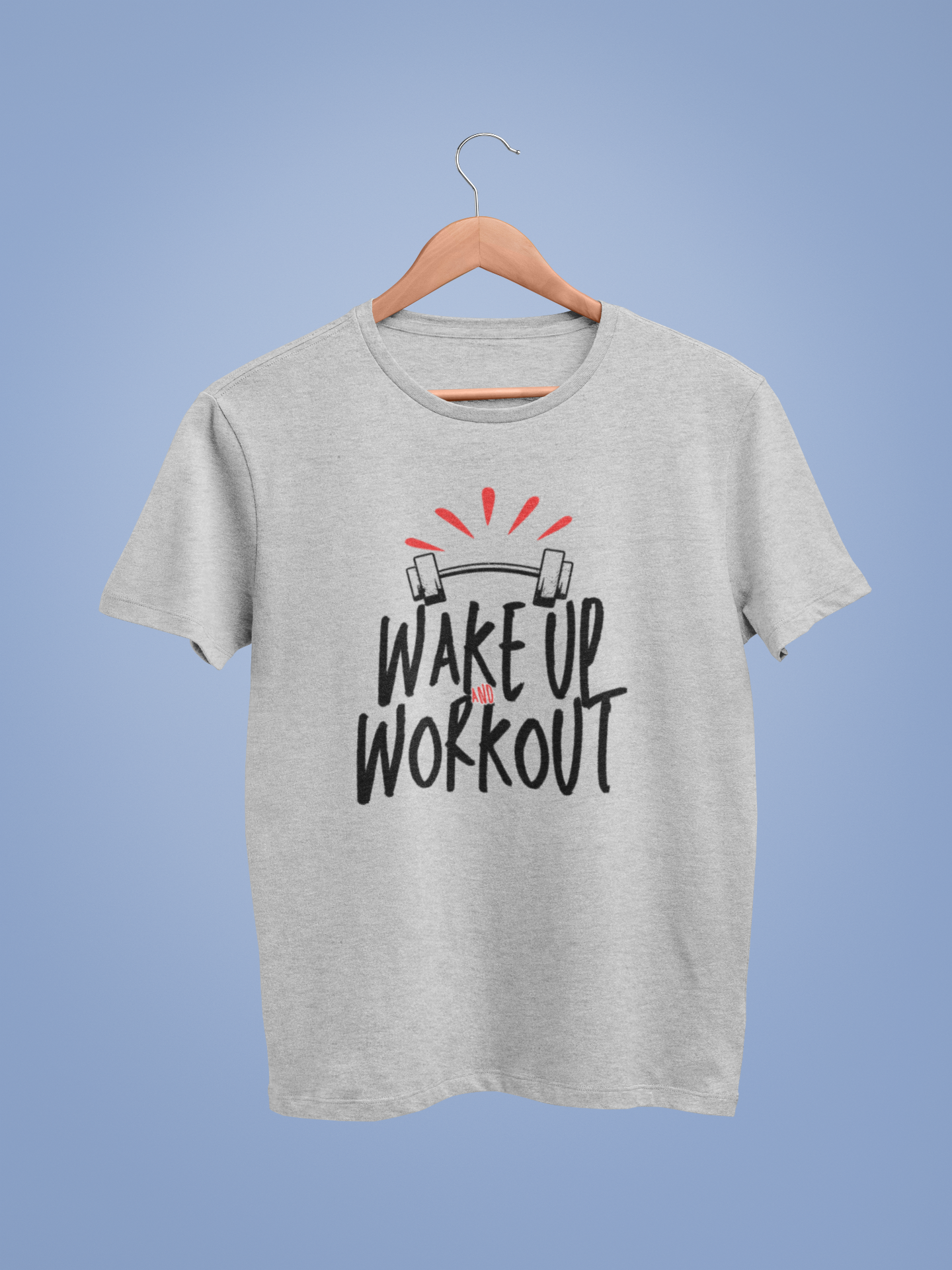 Lt Grey Marl Wake Up & Work Out Graphic