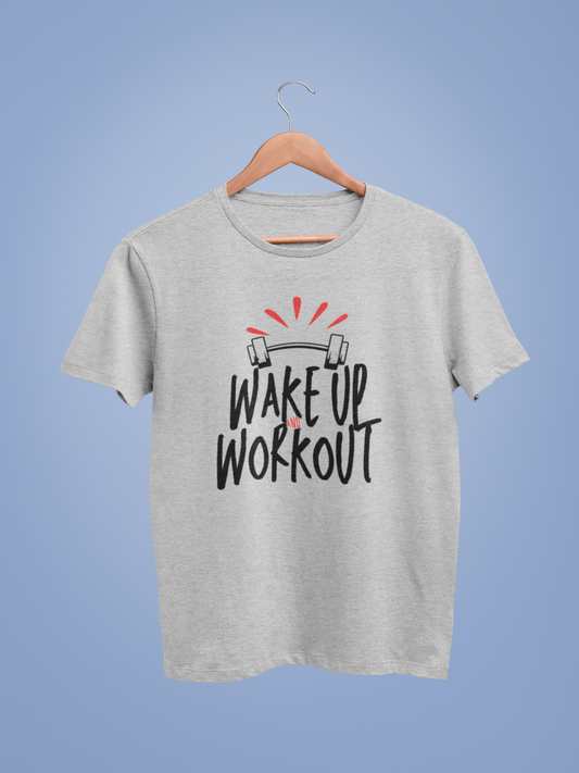 Lt Grey Marl Wake Up & Work Out Graphic