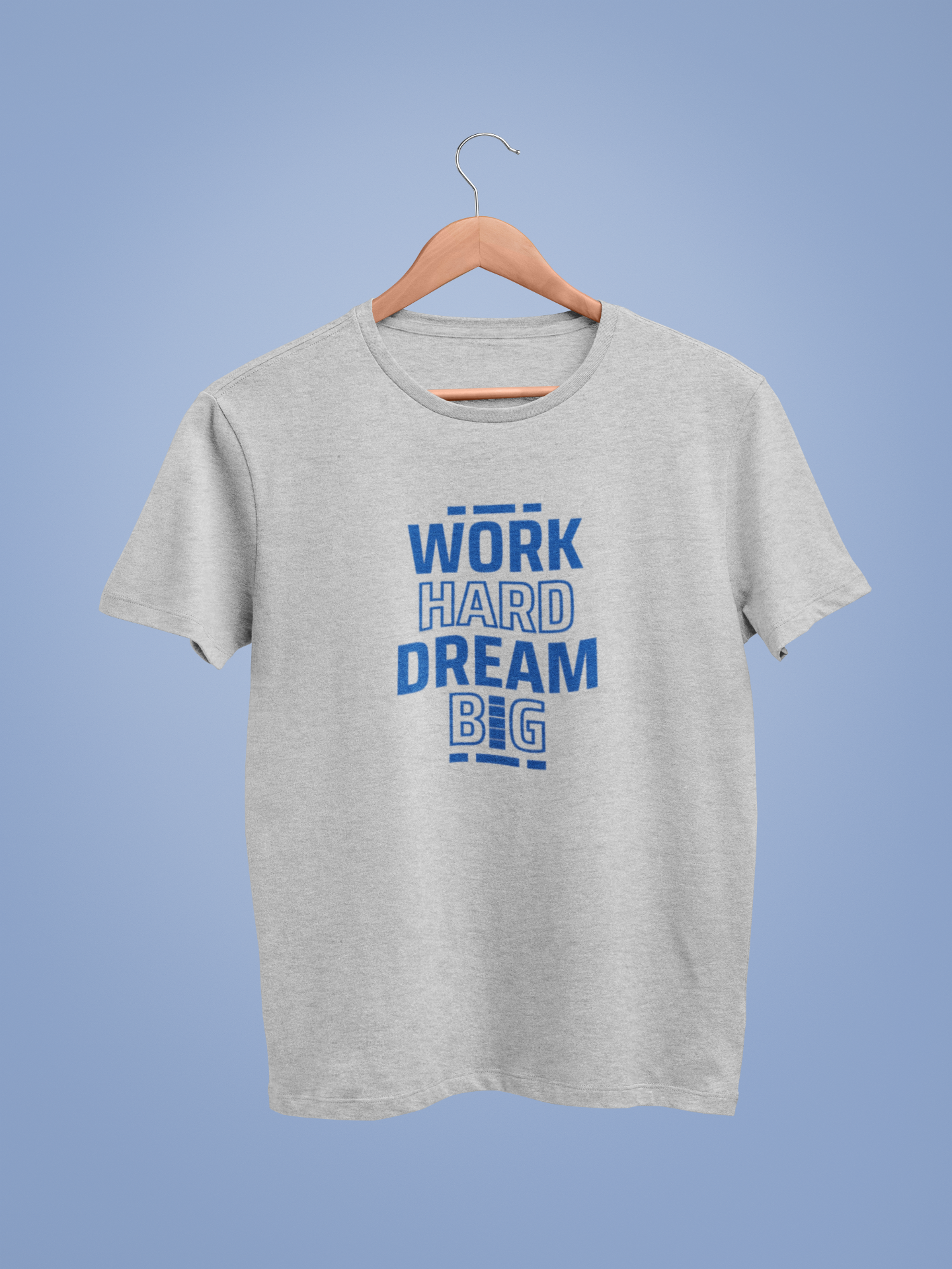 Lt Grey Marl Work Hard Dream Big Graphic