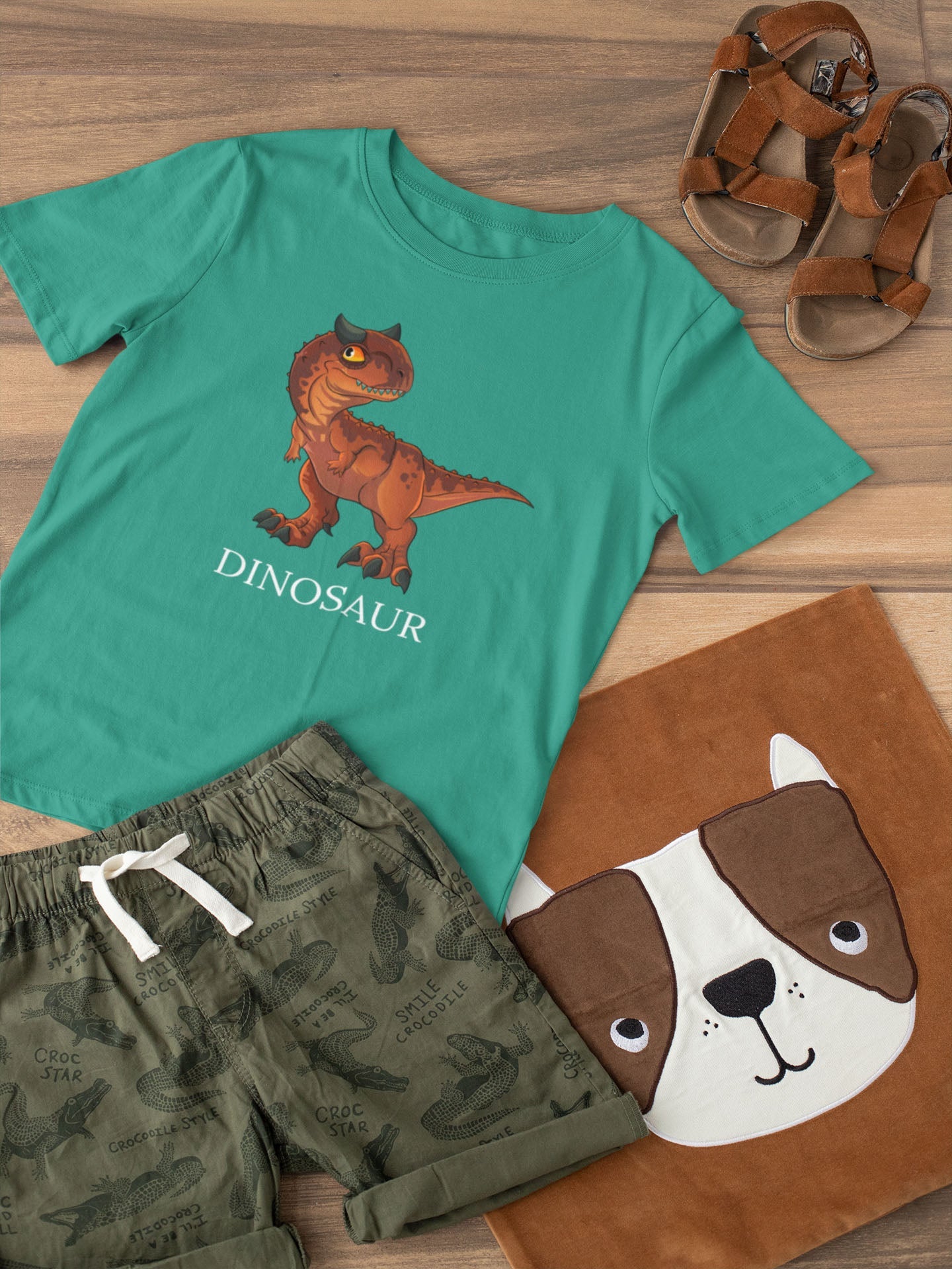 Teal Baby Dinosaur Graphic