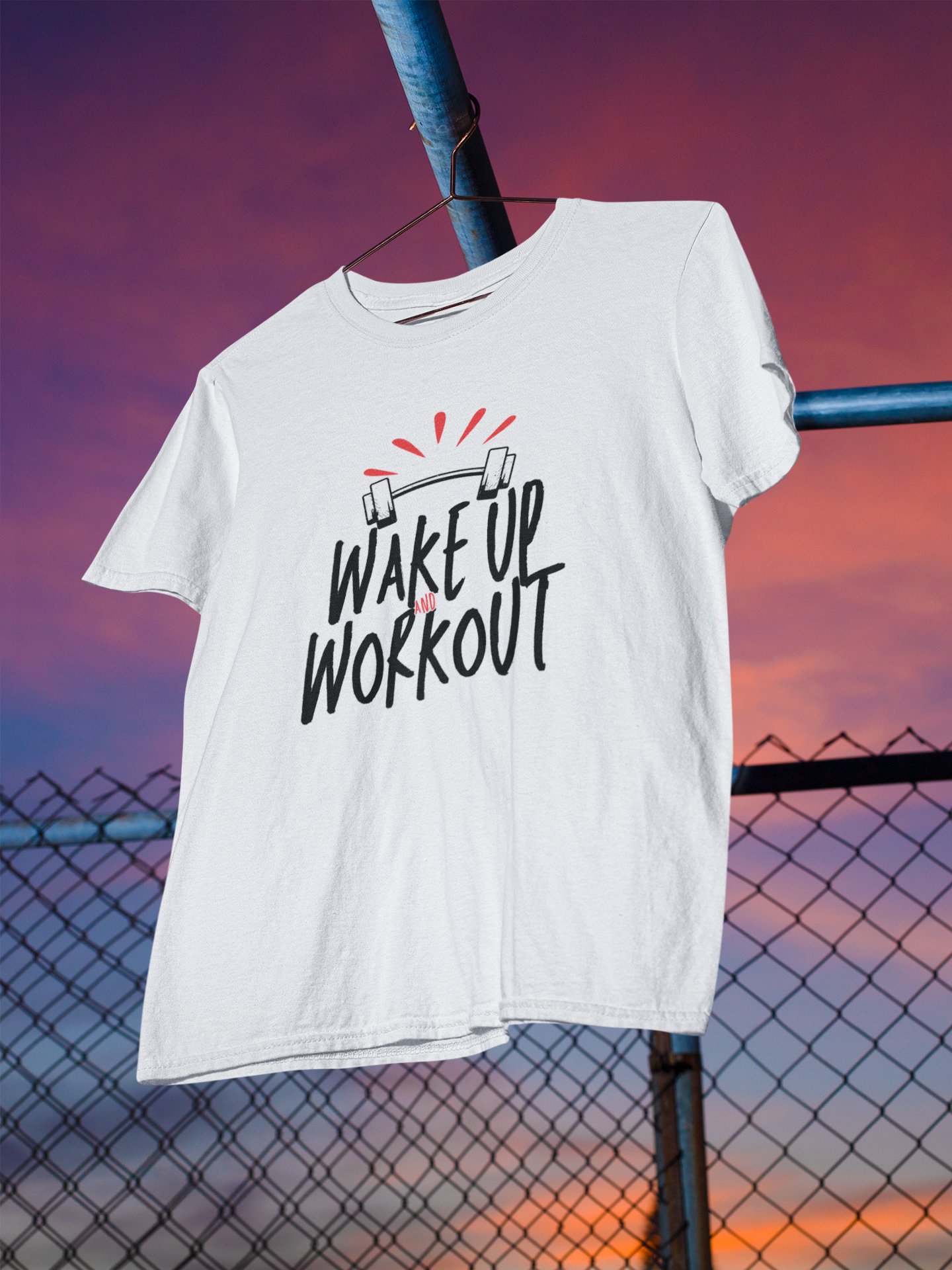 White Wake Up & Work Out Graphic