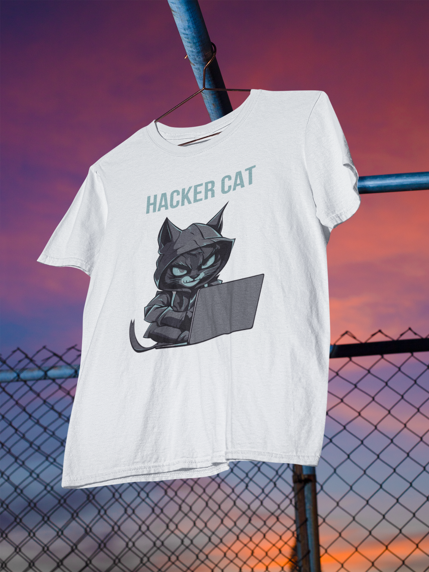 White Haker Cat Graphic