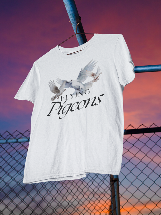 White Flying Pigeons Graphic