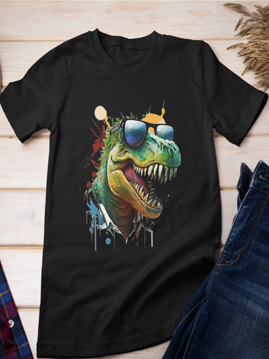 Black Dino with Sun Glass Graphic