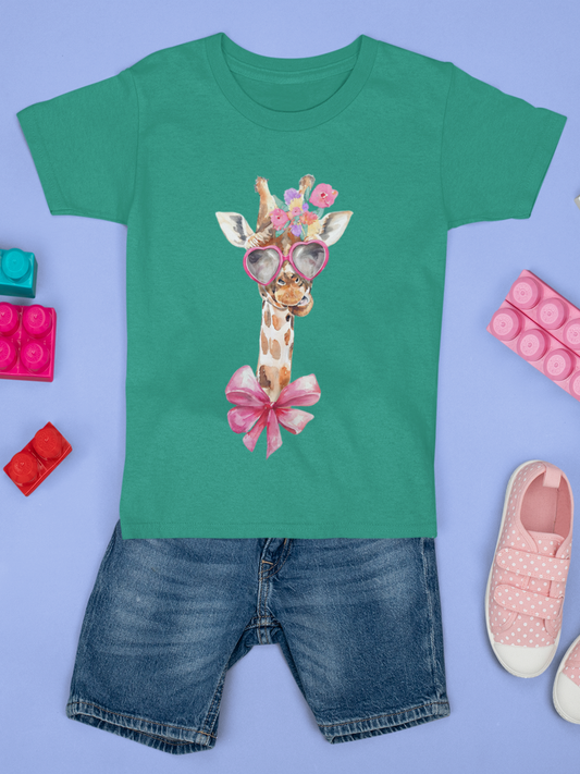 Teal Cute Giraffe Graphic